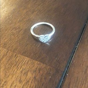 Pandora heart ring with CZ stones sz 5 1/2